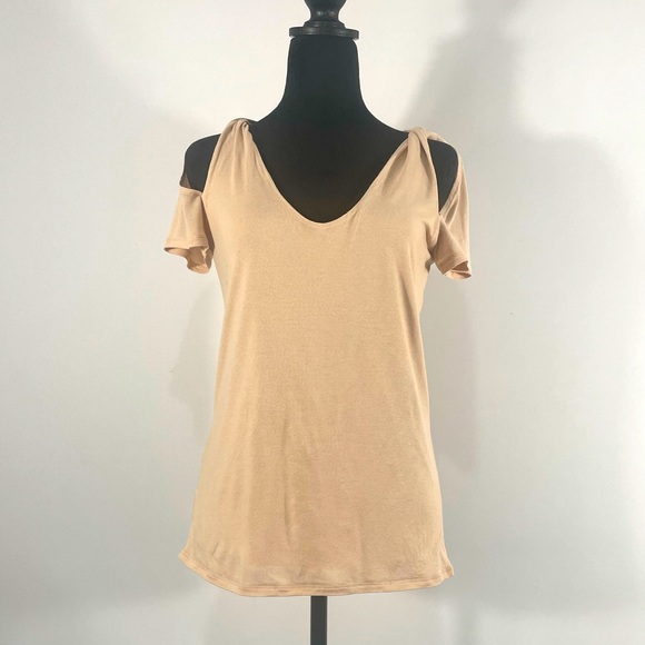 BCBG Max Azaria Light Pink, Blush, Cream Peep hole, Slits,Twist Top,Small - Picture 1 of 11